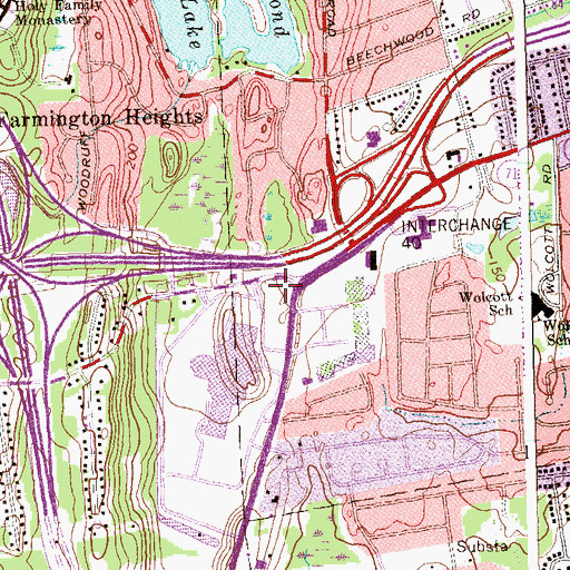 Topographic Map of Corbins Corner Shopping Center, CT