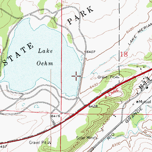 Topographic Map of Lake Oehm, CO