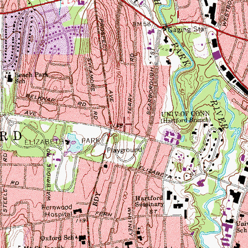 Topographic Map of Governors Mansion, CT