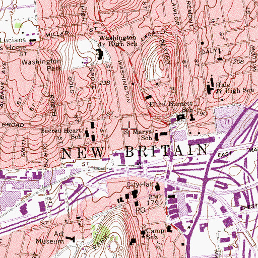 Topographic Map of Holy Tabernacle of Faith Church, CT