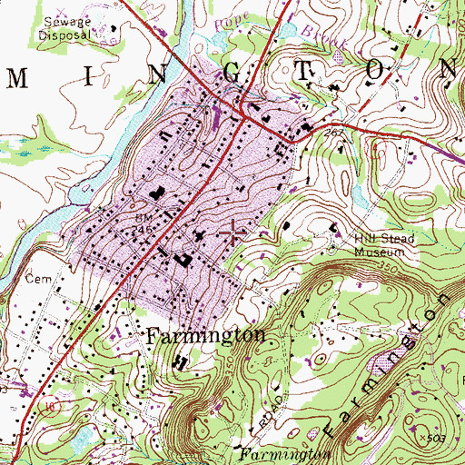 Topographic Map of Stanley-Whitman House Museum, CT
