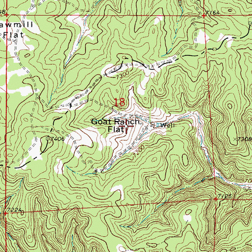 Topographic Map of Goat Ranch Flat, CO