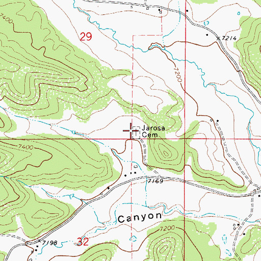 Topographic Map of Jarosa Cemetery, CO