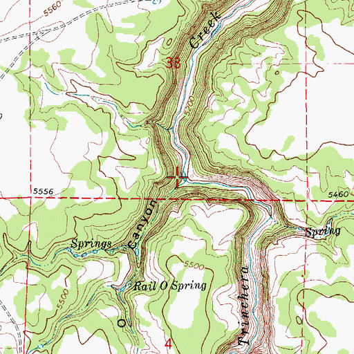 Topographic Map of Rail O Canyon, CO