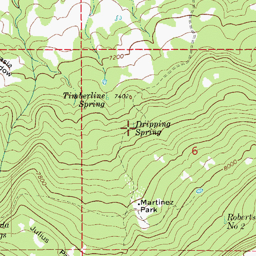 Topographic Map of Dripping Spring, CO
