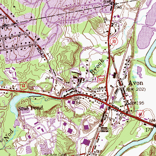 Topographic Map of Avon Park North, CT