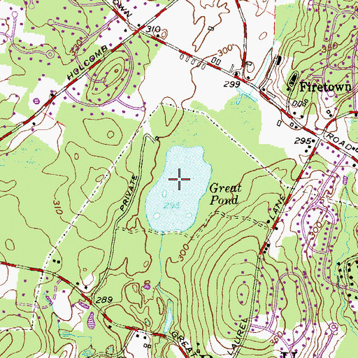 Topographic Map of Great Pond State Forest, CT