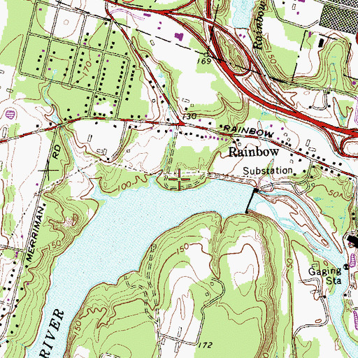 Topographic Map of Rainbow Park, CT