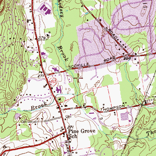 Topographic Map of Scoville Park and Ballfield, CT