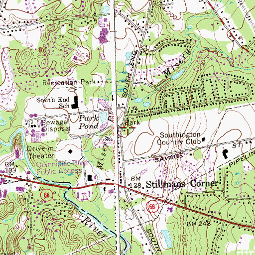 Topographic Map of South End School (historical), CT