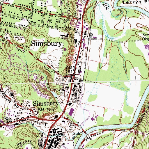 Topographic Map of First Church of Christ, CT