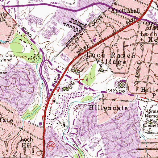 Topographic Map of Loch Raven Branch Baltimore County Public Library, MD