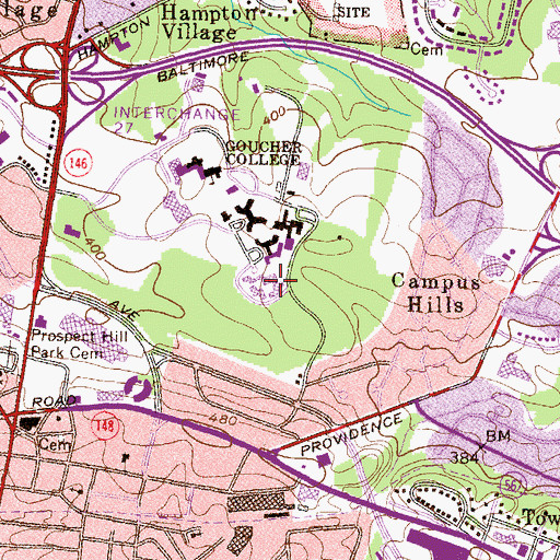 Topographic Map of Stimson Hall, MD