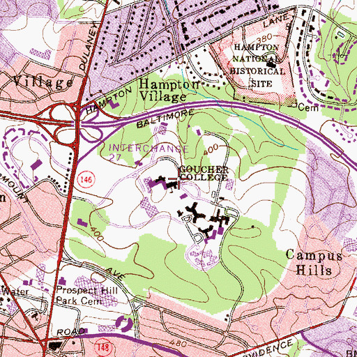 Topographic Map of Van Meter Hall, MD