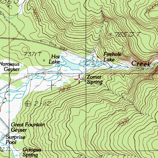 Topographic Map of Zomar Spring, WY