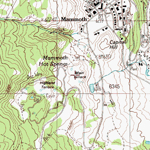 Topographic Map of Main Terrace, WY