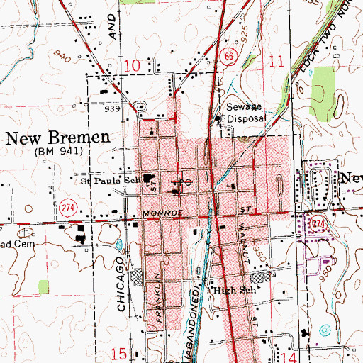 Topographic Map of New Bremen Historical Museum, OH