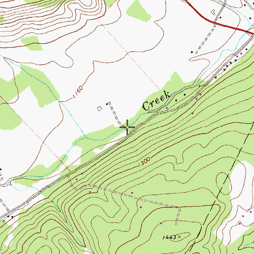 Topographic Map of Dr Knisely Covered Bridge, PA