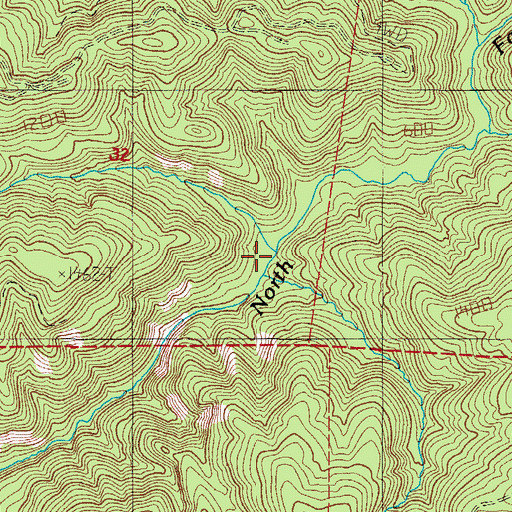Topographic Map of Shadow Creek, OR