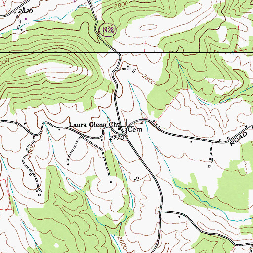 Topographic Map of Laurel Glenn Cemetery, NC