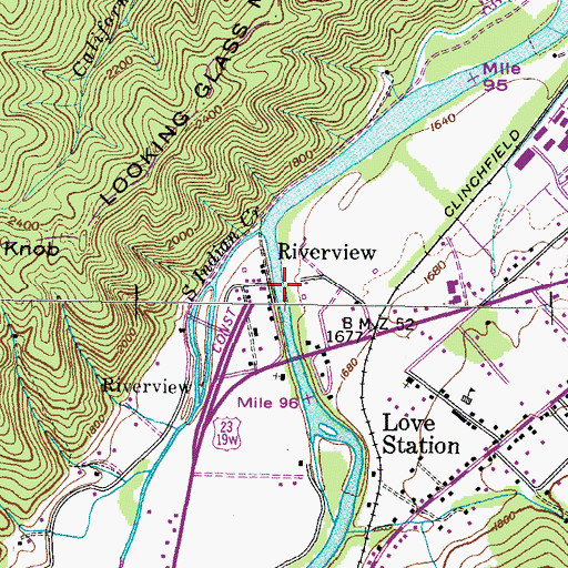 Topographic Map of Sandy Bottom Bridge (historical), TN