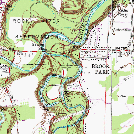 Topographic Map of Maple Grove Picnic Area, OH