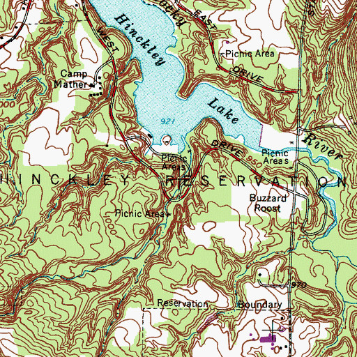Topographic Map of Johnsons Picnic Area, OH
