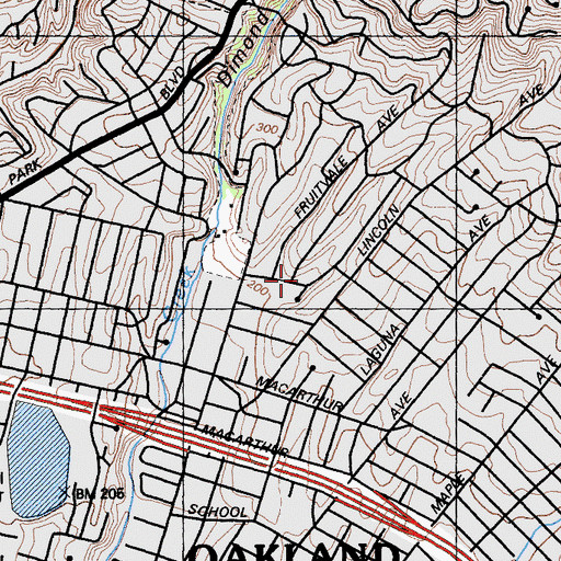 Topographic Map of Bethany Congregational Church, CA