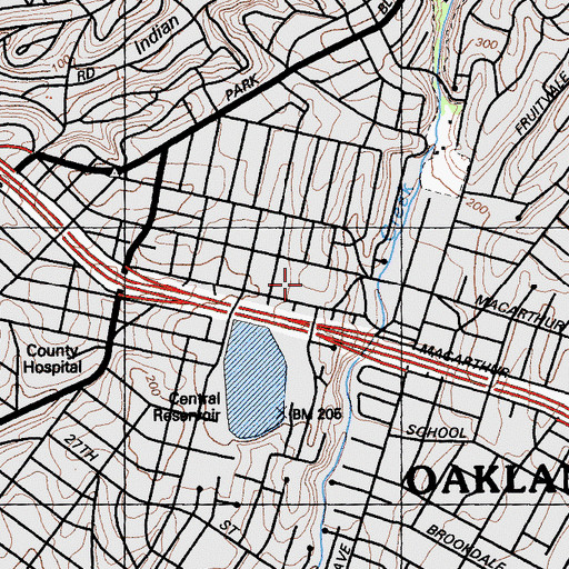 Topographic Map of Altenheim, CA