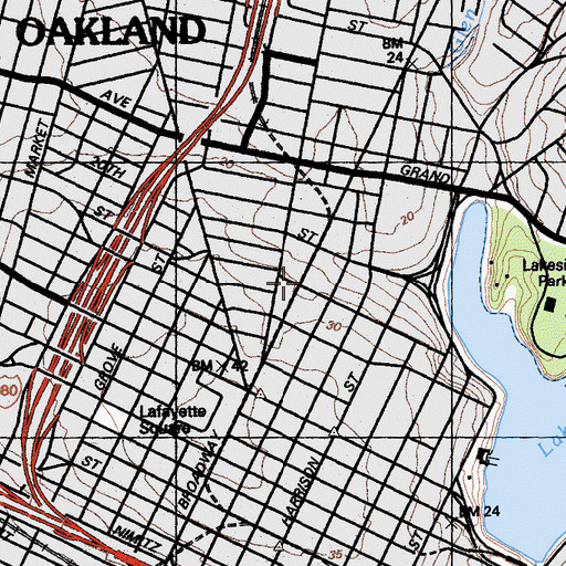 Topographic Map of Tapscott Building, CA