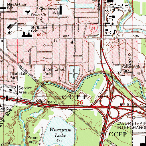 Topographic Map of Thorn Lake, IL