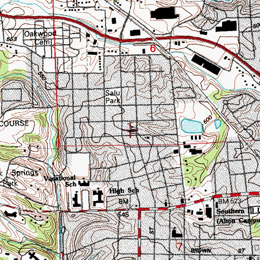 Topographic Map of Alton School of Practical Nursing (historical), IL