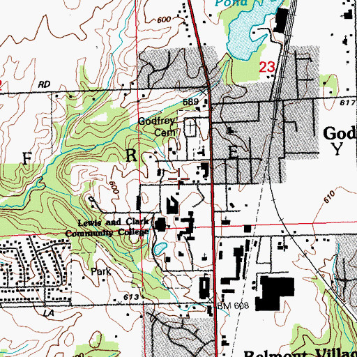 Topographic Map of Alden Hall, IL