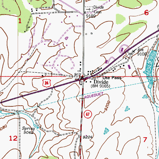 Topographic Map of Ute Pass, CO