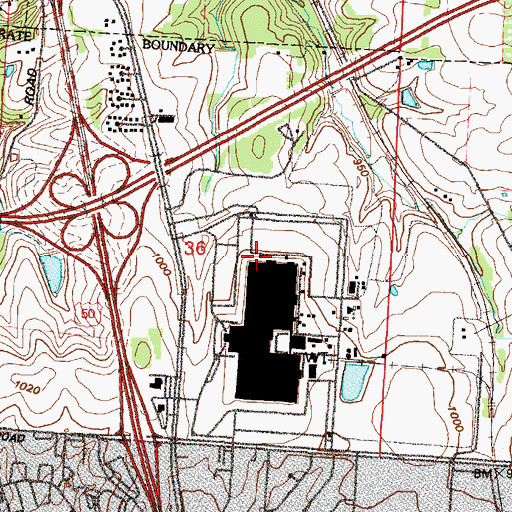 Topographic Map of Interchange 7 A - B, MO