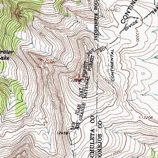 Topographic Map of Long Trek Mountain, CO