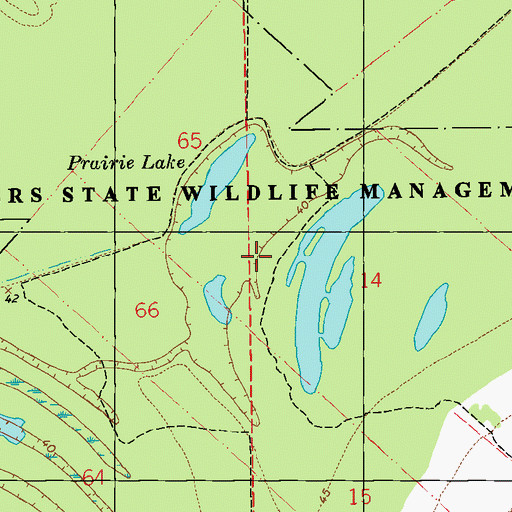 Topographic Map of Three Rivers State Wildlife Management Area, LA