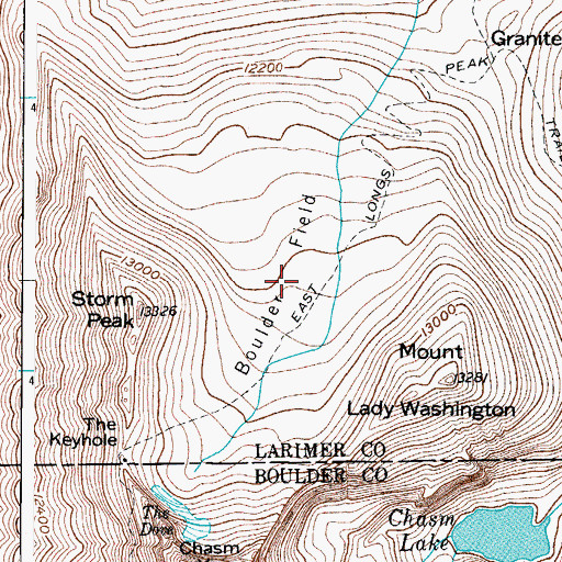 Topographic Map of Boulder Field, CO
