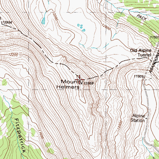 Topographic Map of Mount Helmers, CO