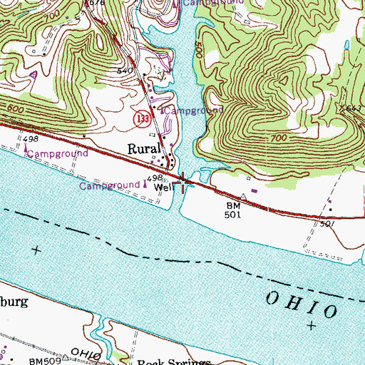 Topographic Map of Rural Post Office (historical), OH