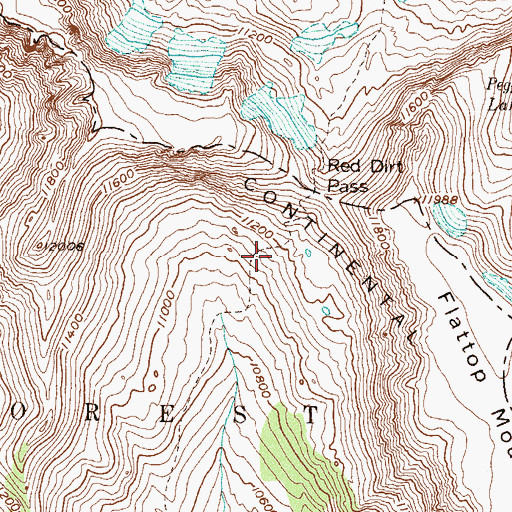 Topographic Map of Red Dirt Pass Trail, CO