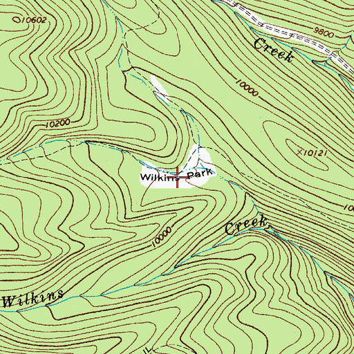 Topographic Map of Wilkins Park, CO