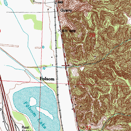 Topographic Map of Folsom (historical), IA