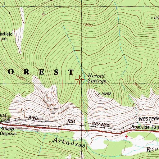 Topographic Map of Hermit Springs, CO