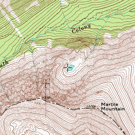 Topographic Map of Hanging Lake, CO