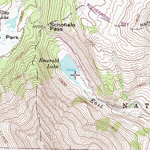 Topographic Map of Emerald Lake Picnic Area, CO