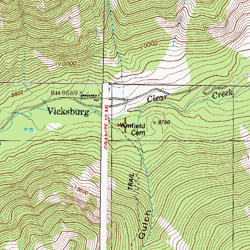 Topographic Map of Winfield Cemetery, CO