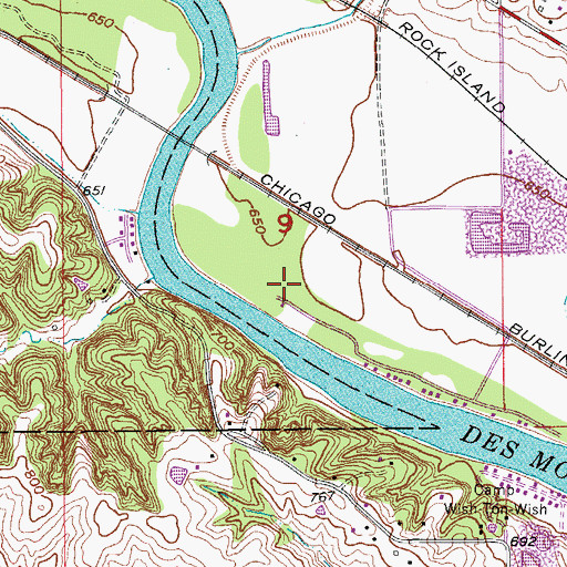 Topographic Map of Rock Bluff Park, IA