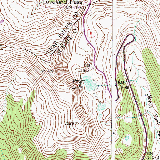 Topographic Map of Pass Lake Picnic Area, CO