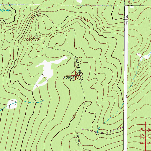 Topographic Map of Zimmerman Crown Point Trailhead, CO